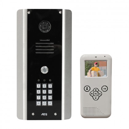 AES 705-ABK-EU DECT 2.4G digital wireless video intercom with wall monitor and keypad