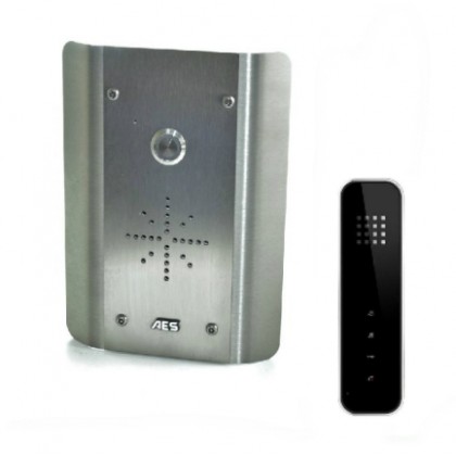 AES Slim HF-AS wired stainless steel audio intercom kit with hands-free wireless handset